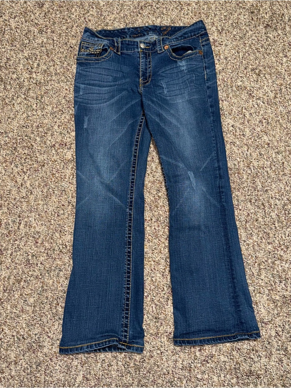 Seven7 Women's size 8 jeans Dark Blue Flare Jeans